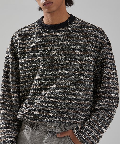 【MAISON MINED】20FW★ MIXED BOUCLE KNIT LONG SLEEVE MUSINSA | MAISON MINED MIXED BOUCLE KNIT LONG SLEEVE BLUE