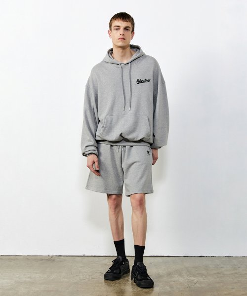 ハーフ・ショートパンツ WOOALONG Signature relax half pants MELANGE GREY SF2DHP329M WOOALNOG Signature relax half pants / ウアロン シグネチャー