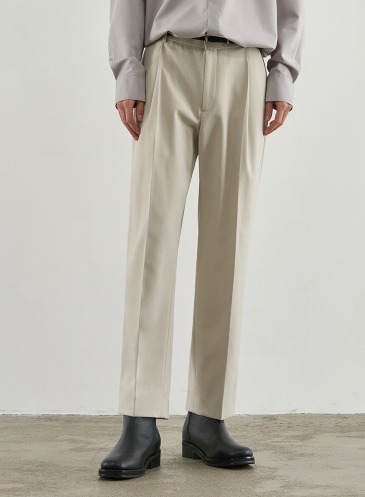 DRAW FIT(드로우핏) | 실시간 인기 스타일 | MODS WOOL RELAXED TUCK SLACKS [CREAM] | 온더룩
