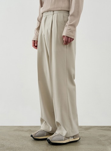 DRAW FIT(드로우핏) | 실시간 인기 스타일 | MODS WOOL WIDE SLACKS [CREAM] | 온더룩