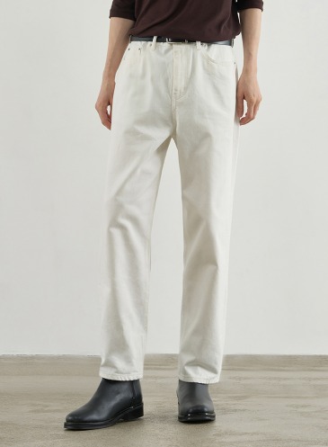 DRAW FIT(드로우핏) | 실시간 인기 스타일 | USUAL STRAIGH DENIM PANTS [WHITE] | 온더룩