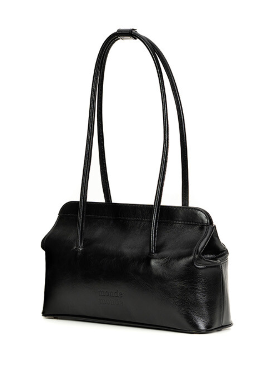 ◇monde monde◇ Soft Box Boston Bag Black