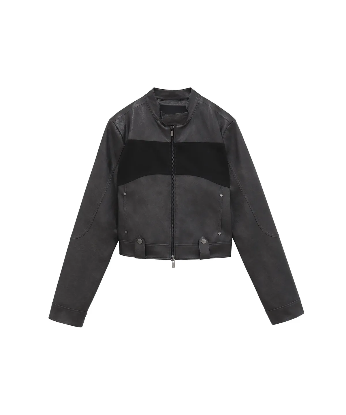 韓国商品/TREMINGBIRD Suede Coloring Crop Biker Jacket TREEMINGBIRD(트리밍버드) | 실시간 인기 스타일 | Suede