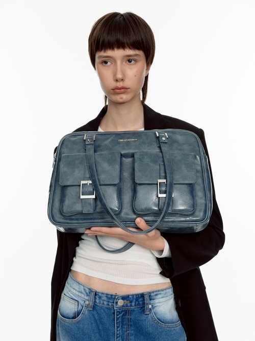 ★早期完売★【FILLINTHEBLANK】 Trapezoid PK Shoulder Bag Trapezoid Shoulder Bag (crack)(mint) - FILLINTHEBLANK | 60