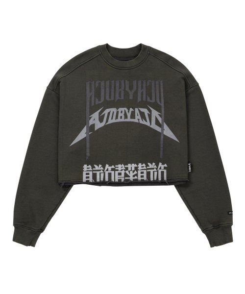 【AJOBYAJO】Raglan High Neck Arch Logo Sweatshirt