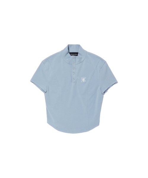 Tシャツ・カットソー WOOALONG Signature jersey half neck slim Tshirt BEIGE CF1DH WOOALONG(우알롱) | 실시간 인기 스타일 | Signature jersey