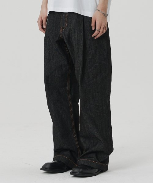 【MAISON MINED】SWELL WIDE DENIM PANTS MUSINSA | MAISON MINED WAIST GAP CRACK LAZER WIDE DENIM