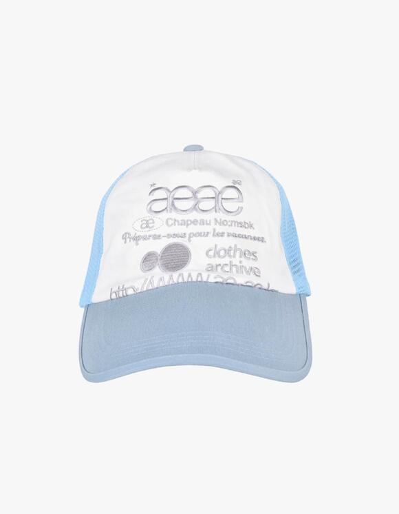 aeae(에이이에이이) | 실시간 인기 스타일 | Web Logo Mesh Cap - Sky