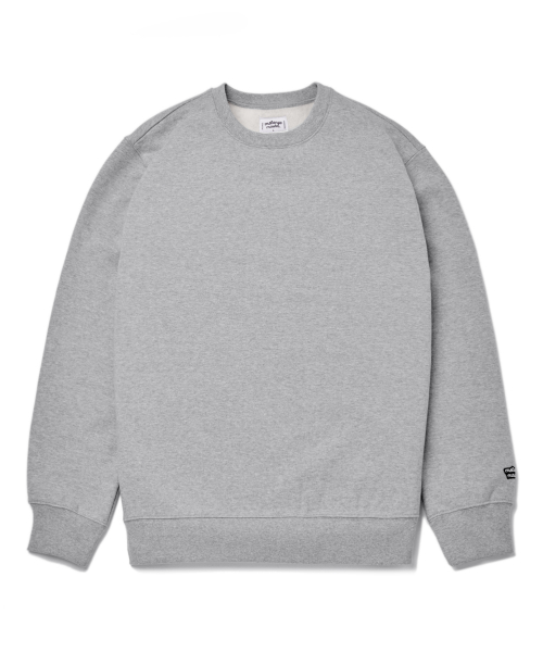 Melange Master(멜란지 마스터) 실시간 인기 스타일 스탠다드 기모 스웨트 셔츠 [멜란지 그레이] 온더룩